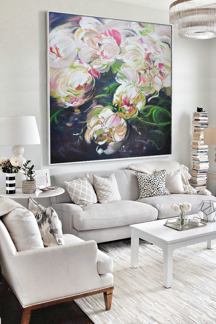 Abstract Flower Oil Painting Large Size Modern Wall Art #ABS0A1